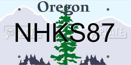 NHKS87 Oregon License Plate