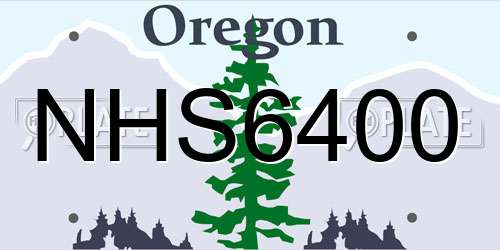NHS6400 Oregon License Plate