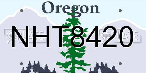 NHT8420 Oregon License Plate