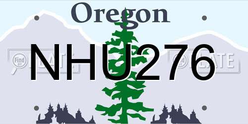 NHU276 Oregon License Plate