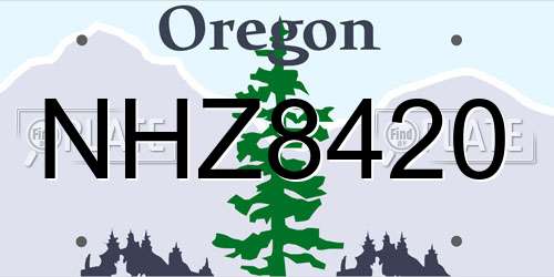 NHZ8420 Oregon License Plate