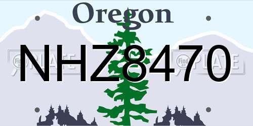 NHZ8470 Oregon License Plate