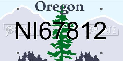NI67812 Oregon License Plate