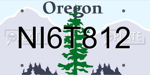 NI6T812 Oregon License Plate