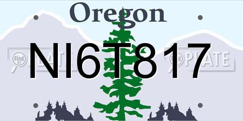 NI6T817 Oregon License Plate