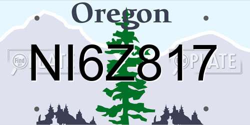 NI6Z817 Oregon License Plate