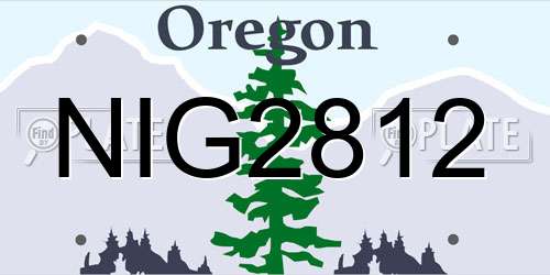 NIG2812 Oregon License Plate