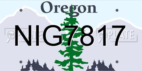 NIG7817 Oregon License Plate