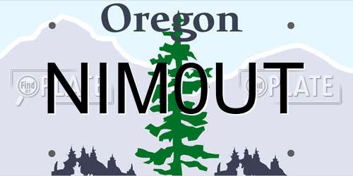 NIM0UT Oregon License Plate