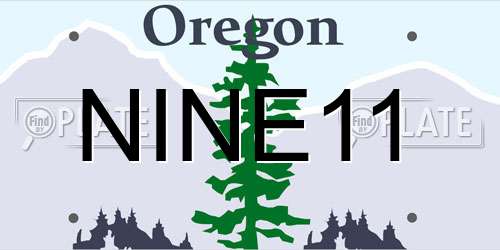 NINE11 Oregon License Plate