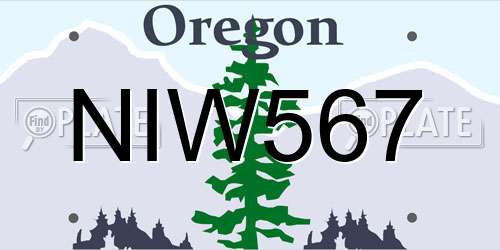 NIW567 Oregon License Plate