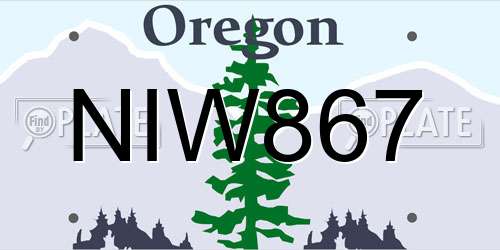 NIW867 Oregon License Plate