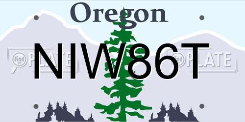 NIW86T Oregon License Plate