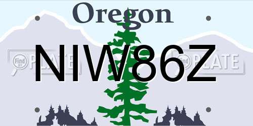 NIW86Z Oregon License Plate