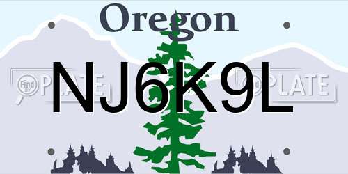 NJ6K9L Oregon License Plate