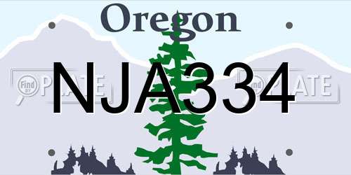 NJA334 Oregon License Plate