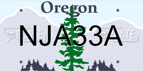NJA33A Oregon License Plate