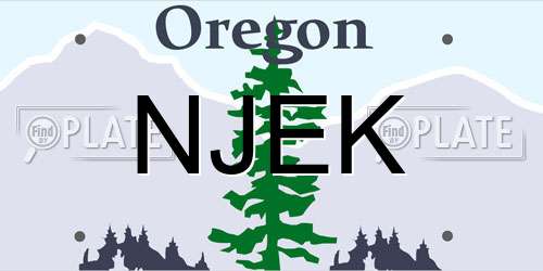 NJEK Oregon License Plate