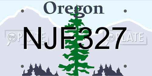 NJF327 Oregon License Plate