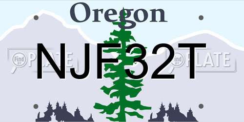 NJF32T Oregon License Plate