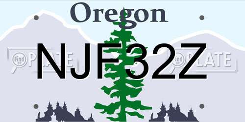NJF32Z Oregon License Plate