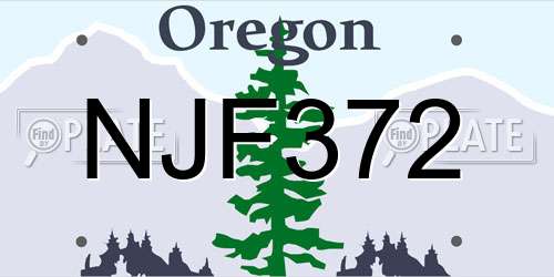 NJF372 Oregon License Plate