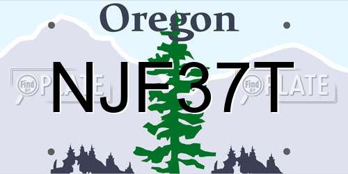 NJF37T Oregon License Plate