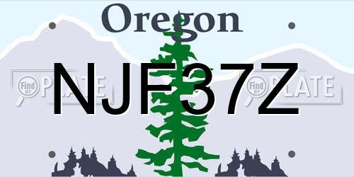 NJF37Z Oregon License Plate