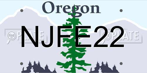 NJFE22 Oregon License Plate