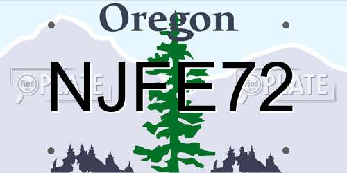 NJFE72 Oregon License Plate