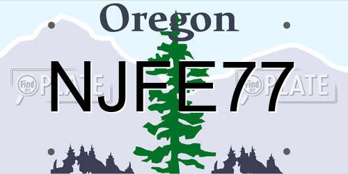NJFE77 Oregon License Plate