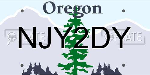 NJY2DY Oregon License Plate