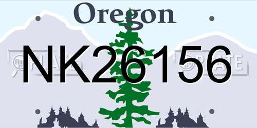 NK26156 Oregon License Plate