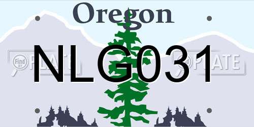 NLG031 Oregon License Plate