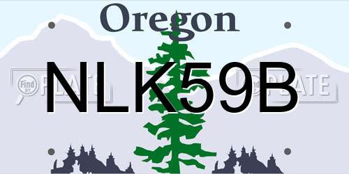 NLK59B Oregon License Plate