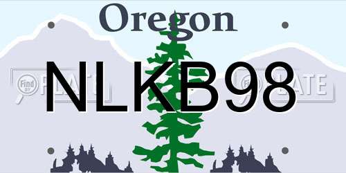 NLKB98 Oregon License Plate