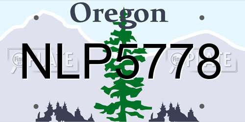 NLP5778 Oregon License Plate