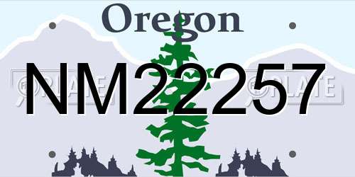 NM22257 Oregon License Plate