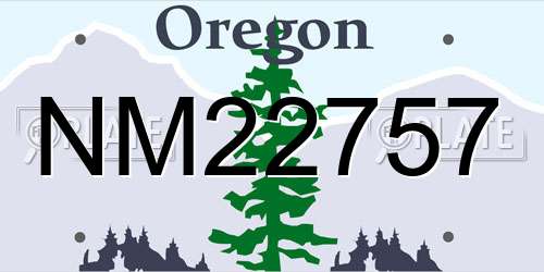 NM22757 Oregon License Plate