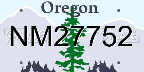 NM27752 Oregon License Plate