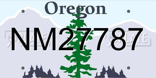 NM27787 Oregon License Plate