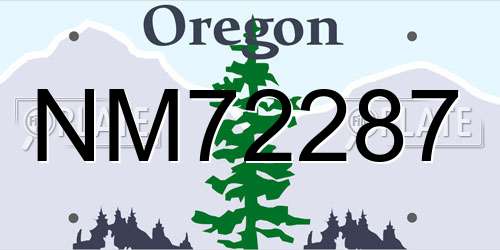 NM72287 Oregon License Plate