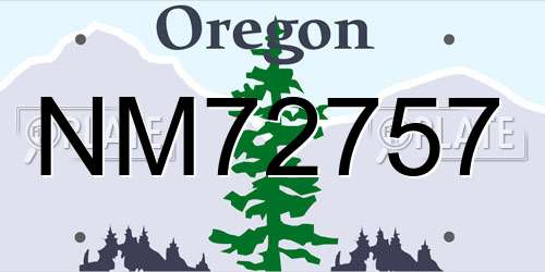NM72757 Oregon License Plate