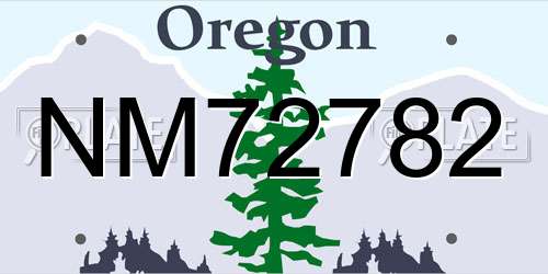 NM72782 Oregon License Plate