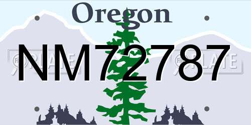 NM72787 Oregon License Plate
