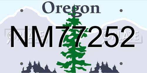 NM77252 Oregon License Plate