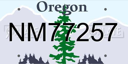 NM77257 Oregon License Plate