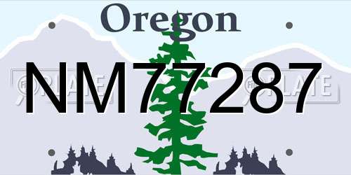 NM77287 Oregon License Plate
