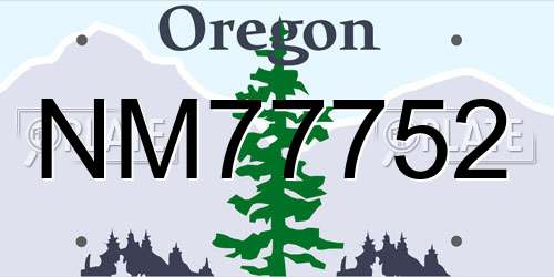 NM77752 Oregon License Plate
