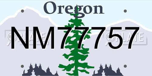 NM77757 Oregon License Plate